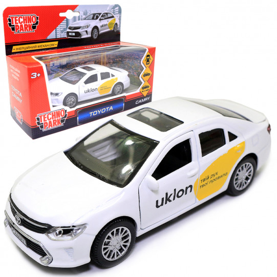 Машинка игровая такси Toyota Camry Uklon «TechnoPark» металл 12*4*5 см (CAMRY-BK-Uk)