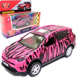 Машинка игровая Toyota RAV4 «TechnoPark» GLAMCAR джип Тойота металл брусничный 12*4*5 см (RAV4-12GRL-COW)