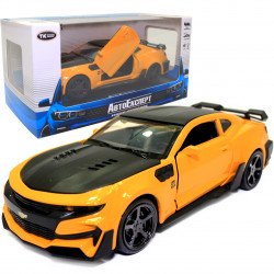 Машинка металлическая Chevrolet Camaro «AutoExpert» Шевроле Камаро желтый звук свет 15*5*7 см (LF-34698)