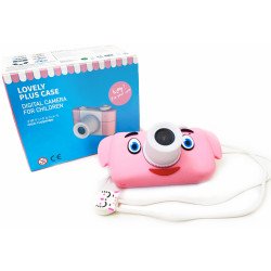 Детский фотоаппарат в чехле «Розовая Свинка» цветной дисплей аккум USB 9*5*7 см (D-3PLUS)