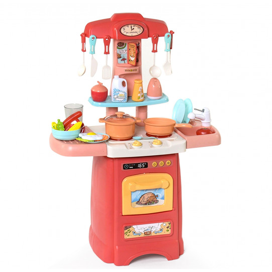 Игровой набор детский Fun Game «Сучасна Кухня» свет звук 29 аксессуаров Красный 62 см (7425)