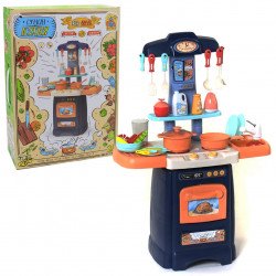 Игровой набор детский Fun Game «Сучасна Кухня» свет звук 29 аксессуаров Синий 62 см (7425)