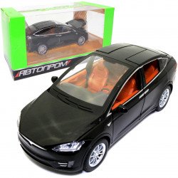 Игрушечная металлическая машинка Tesla Model 5 «Автопром» Тесла свет звук черный 21*7*8 см (7574B)