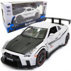 Игрушечная машинка металлическая Nissan GT-R «АвтоЕксперт» Ниссан ГТ-Р белый звук свет 15*4*7 см (700701)