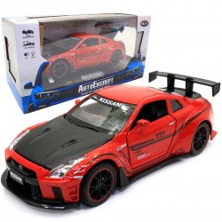 Игрушечная машинка металлическая Nissan GT-R «АвтоЕксперт» Ниссан ГТ-Р красный звук свет 15*4*7 см (700701)