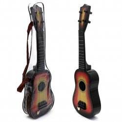 Игрушка детская гитара струнная с медиатором в чехле с ремнем пластик 55*17*5 см (898-3D)