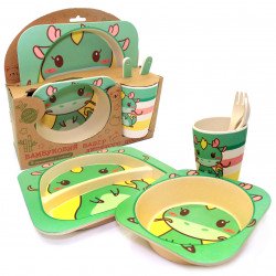 Набор детской бамбуковой посуды Stenson Дракончик 5 предметов (МН-2770-17)