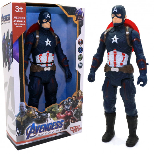 Игровая фигурка Капитан Америка Avengers Marvel Captain America игрушка Мстители звук 30 см (204)