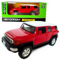 Игрушечная машинка металлическая Toyota FJ Cruiser Автопром Тойота джип Красныйсвет звук 14*5*6 см (68304)