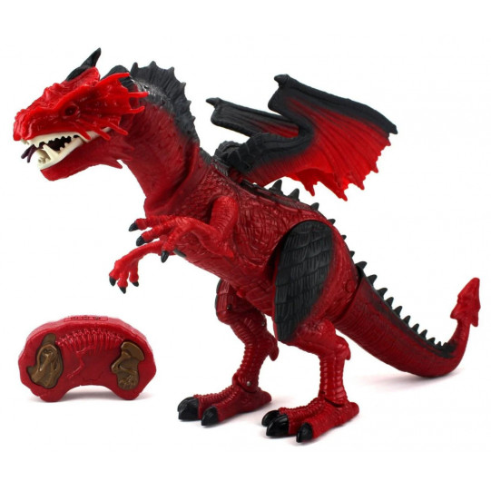 Іграшка дракон Dinosaurs Land Toys на радіокеруванні RS6159A, червоний, 50 см (дихає парою, ходить, машит