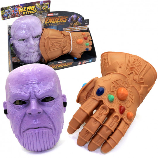 Игровая маска и перчатка Таноса Marvel Avengers Thanos перчатка Бесконечности свет 35 см (B0449)