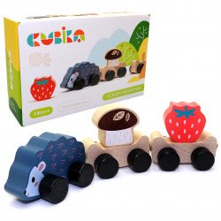 Деревянная игрушка «Ежик-путешественник» Cubika 5 элементов 21*6*5 см (15467)