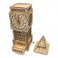   Дерев'яний 3D конструктор Годинник Світильник Скринька Tower Clock UnityWood 195 деталей 37,5*513*10,5 см (UW-013)