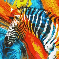 Картина за номерами Ідейка «Кольорова зебра» 50x50 см (КНО4269)