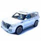 Игрушечная машинка металлическая Nissan Patrol (Ниссан) «Автопром», белая, батар., свет, звук, откр.двери, от 3 лет, 22*9*8, (7573)