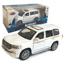 Машинка металлическая Toyota Land Cruiser «AutoExpert» Тойота джип белый, звук, свет, инерц., откр. двери, багаж, капот, 15*6*6 см (11701W)