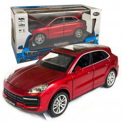 Машинка игровая Porsche Cayenne «АвтоЕксперт» Порше каен, металл, красная, подсветка фар, звук, инерция, открываются двери, капот, 15*6*4, 24705