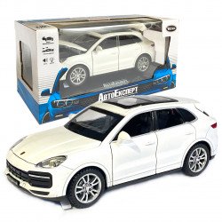 Машинка игровая Porsche Cayenne «АвтоЕксперт» Порше каен, металл, белая, подсветка фар, звук, инерция, открываются двери, капот, 15*6*4, 24705