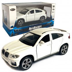 Іграшкова машинка металева BMW X6 АвтоЕксперт БМВ Х6 джип, білий, звук, світло, інерція, відкр. двері, капот, багажник, 15*6*5 см (LF-73744)