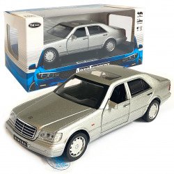 Іграшкова машинка металева Mercedes-Bens W140 (Мерседес-Бенц W140) «АвтоЕксперт», сіра, батар., світло, звук, відкр.двері, інерція, від 3 р., 15*6*5 (LF-43189)