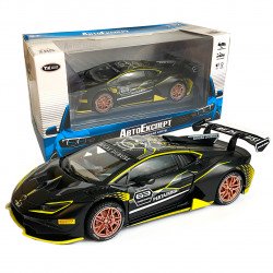 Игрушечная машинка металлическая Lamborghini PERTAMAX TURBO (Ламборгини ) "АвтоЕксперт", черный цвет, свет, звук, инерция, открываются двери, багажник, капот, 15*7*5см, ТК-4110