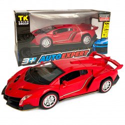 Игрушечная машинка металлическая Lamborghini (Ламборгини ) "АвтоЕксперт", красный цвет, свет, звук, инерция, открываются двери, багажник, капот, 17*7*4см, 81322