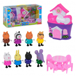 Дитячий ігровий набір Peppa Pig "Будинок Пеппы" 8 фігурок, будинок, аксесуари (20835)
