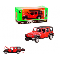 Іграшкова машинка металева джип «Jeep», Автопром, червоний, 6х15х6 см, від 3 років, (6616)