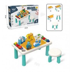 Игровой столик с набором конструктора, игровой столик со стульчиком 49х24х30 см (MG 1001 B1)
