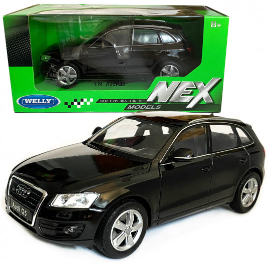 Игрушечная машинка металлическая Audi Q5 Welly NEX, ,черная, инерция, открываются двери, капот, 20*7*9см, 22518W