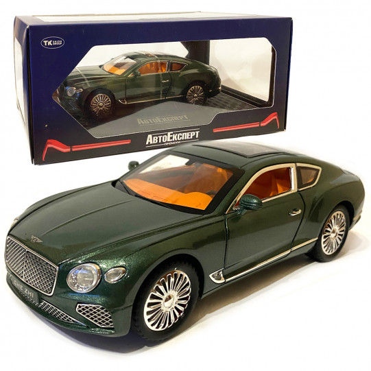 Машинка игровая Bentley  «АвтоЕксперт» Бентли  металл зеленый свет звук 21*6*9 см (GT-6370)