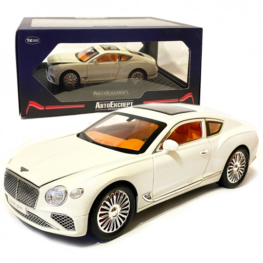 Машинка игровая Bentley  «АвтоЕксперт» Бентли  металл белый свет звук 21*6*9 см (GT-6370)