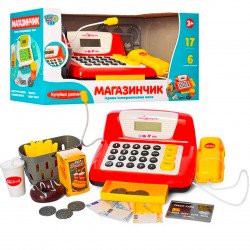 Кассовый аппарат Limo Toy, украинский язык UA. игрушечный детский набор для игры в супермаркет, кор. 37х18х18 см (7016-UA)