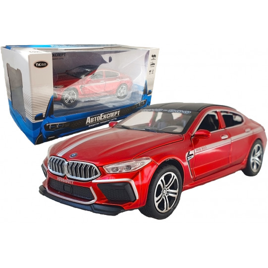 Игрушечная машинка металлическая BMW Manhart MH8 800 АвтоЕксперт БМВ, красный, звук, свет, иннерция, откр. двери, капот, багажник, 15*7*5 см (TK-3054)