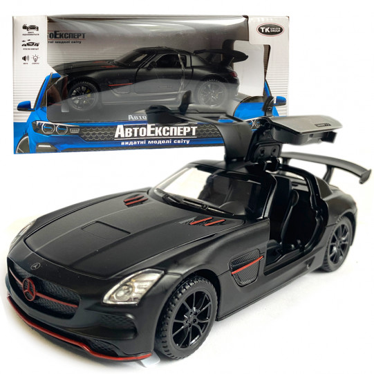 Игрушечная машинка металлическая Mercedes-AMG GT Black Series АвтоЕксперт, черный, звук, свет, иннерция, откр. двери, капот, багажник, 15*6*5 см (87036)