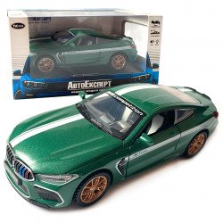 Игрушечная машинка металлическая BMW M8 competition АвтоЕксперт БМВ, зеленый, звук, свет, иннерция, откр. двери, капот, багажник, 15*6*5 см (LF 04412)