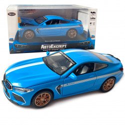 Игрушечная машинка металлическая BMW M8 competition АвтоЕксперт БМВ ,синий, звук, свет, иннерция, откр. двери, капот, багажник, 15*6*5 см (LF 04412)