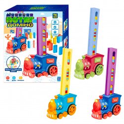 Поезд Домино TK Group", 3 цвета, подсветка, звук, мелодия, выкладывает домино, на батарейках, в кор. (24043)