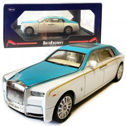 Машинка металлическая детская Rolls-Royce Ролс Ройс, белый, Автоэксперт, 1:24, свет, инерция, открываются двери, багажник, капот, 21*5*7см (GT - 09396)