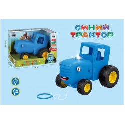 Интерактивная музыкальная игрушка Синий трактор каталка 12,5*13,5*19 см (0488-1002Q)