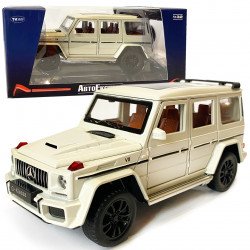 Машинка детская металлическая Mercedes-AMG G 63, мерседес, белый, Автоэксперт, 1:32, звук, свет, инерция, открываются двери багажник капот, 16,5*7*6см. (GT-05879)