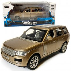 Машинка металлическая детская Range Rover, Рендж Ровер, бронза, Автоэксперт, 1:32, звук, свет, инерция, открываются двери багажник капот, 15*7*6 см. (48697W)