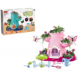 Ігровий набір садівника дерево, квіти, аксесуари, рожевий (3608)