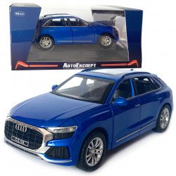 Машинка металева дитяча Audi Q8, Ауді, синя, 1:32, Автоексперт, звук,світло,інерція, відкр двері,багажник,капот, 16*6*5 (GT-08198)