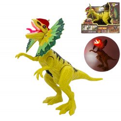 Іграшковий динозавр зелений, пластик, звук, підсвічування, рухливі кінцівки, 10*29*15см (NY083-A)