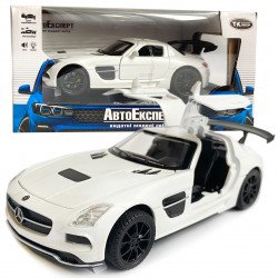 Игрушечная машинка металлическая Mercedes-AMG GT Black Series АвтоЭксперт, белая, звук, свет, инерция, откр. двери, капот, багажник, 15*6*5 см (87036)