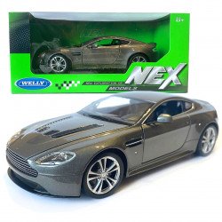 Игрушечная машина металлическая WELLY 1:24 ASTON MARTIN V12, серая, откр.двери, капот, 18 * 7.5 * 5.5 см (24017W)