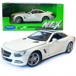 Игрушечная машина металлическая WELLY 1:24 MERCEDES BENZ SL500, белая, откр.двери, капот, 19*7.5*5.5 см (24041H-W)