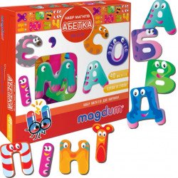Магнітні ігри Абетка "Magdum" 40 магнітів для навчання, букви та знаки ( ML4031-36)