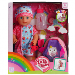Пупс с аксессуарами «Yale Baby» кукла в одежде, 30 см, ест, ходит на горшок, закрывает глаза, с аксессуарами (YL1932С)